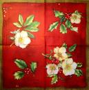 004 Christmas Flowers - 3-ply (cream/red) - Ihr